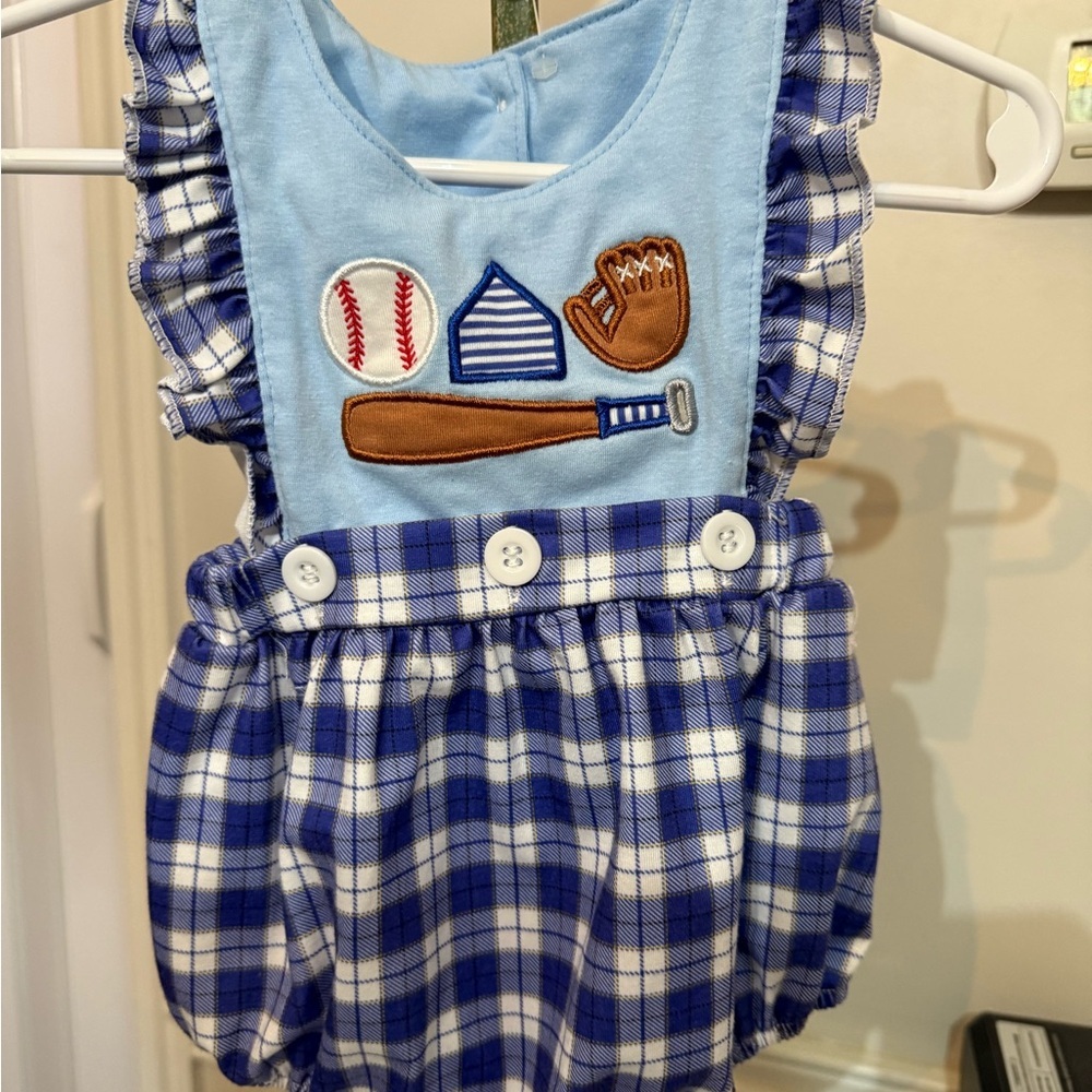 Blue Plaid Kids One Piece - Picture 6 of 9